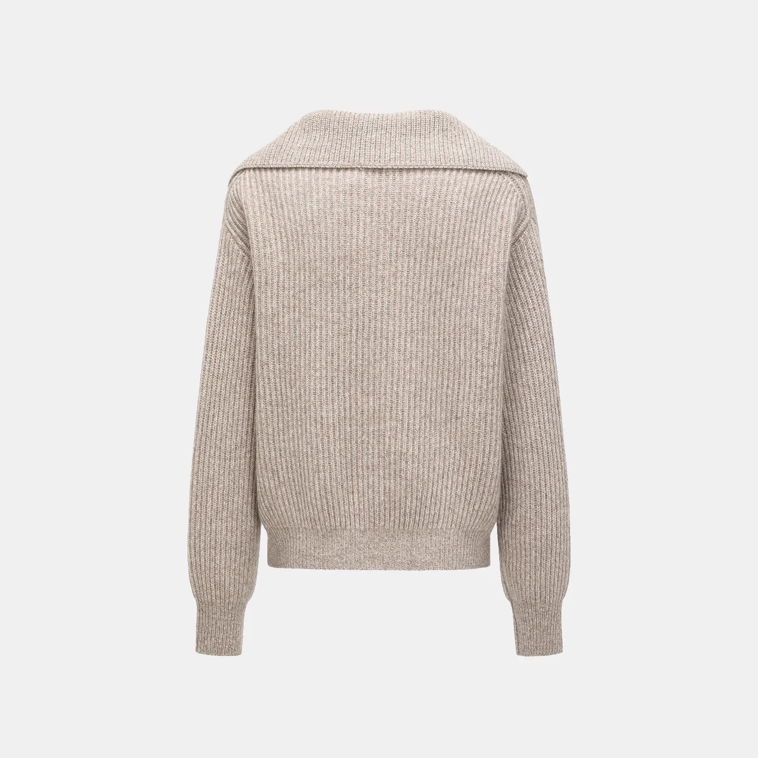 "Winter Diary" 100% Cashmere 粗針大翻領上衣—Taupe Swirl