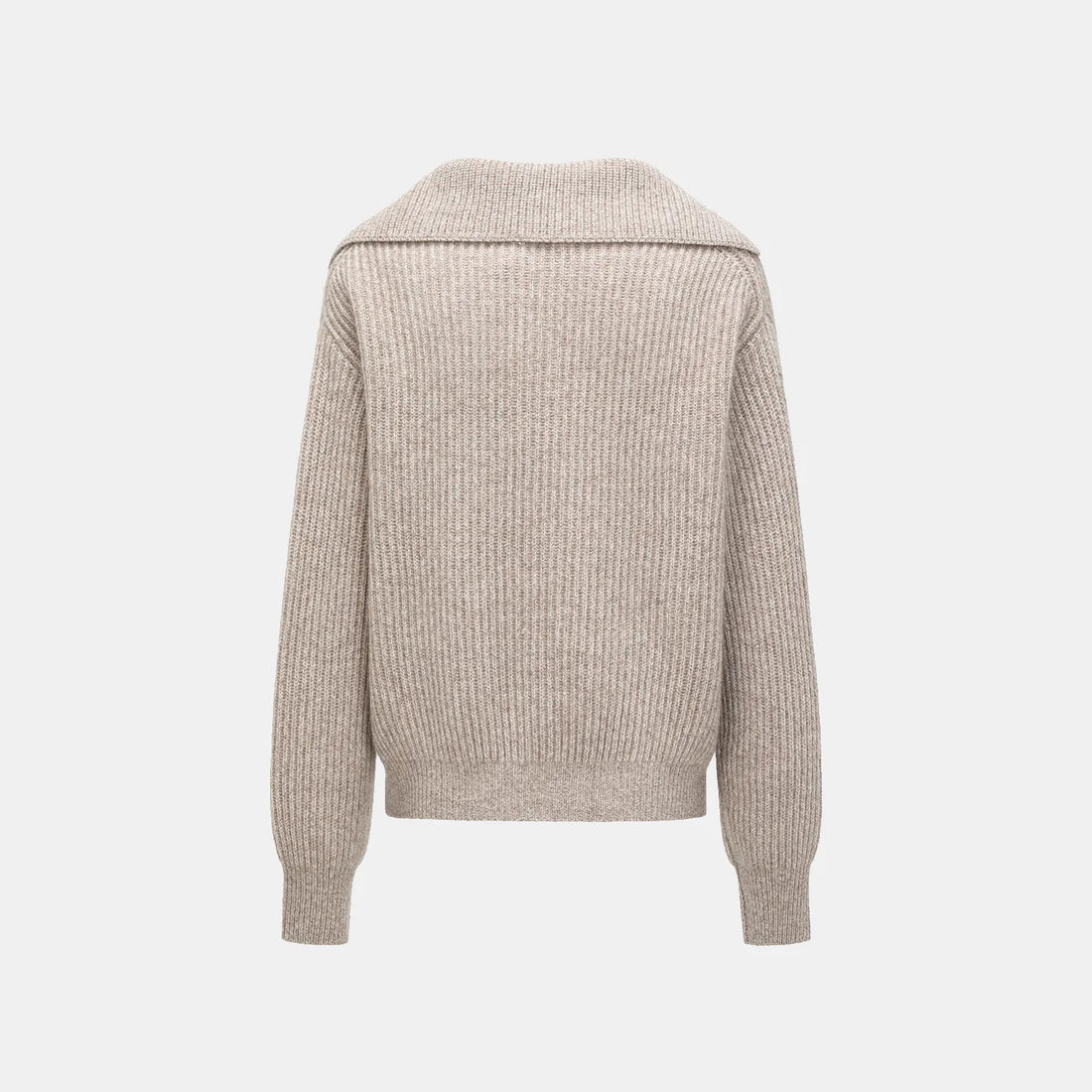 "Winter Diary" 100% Cashmere 粗針大翻領上衣—Taupe Swirl