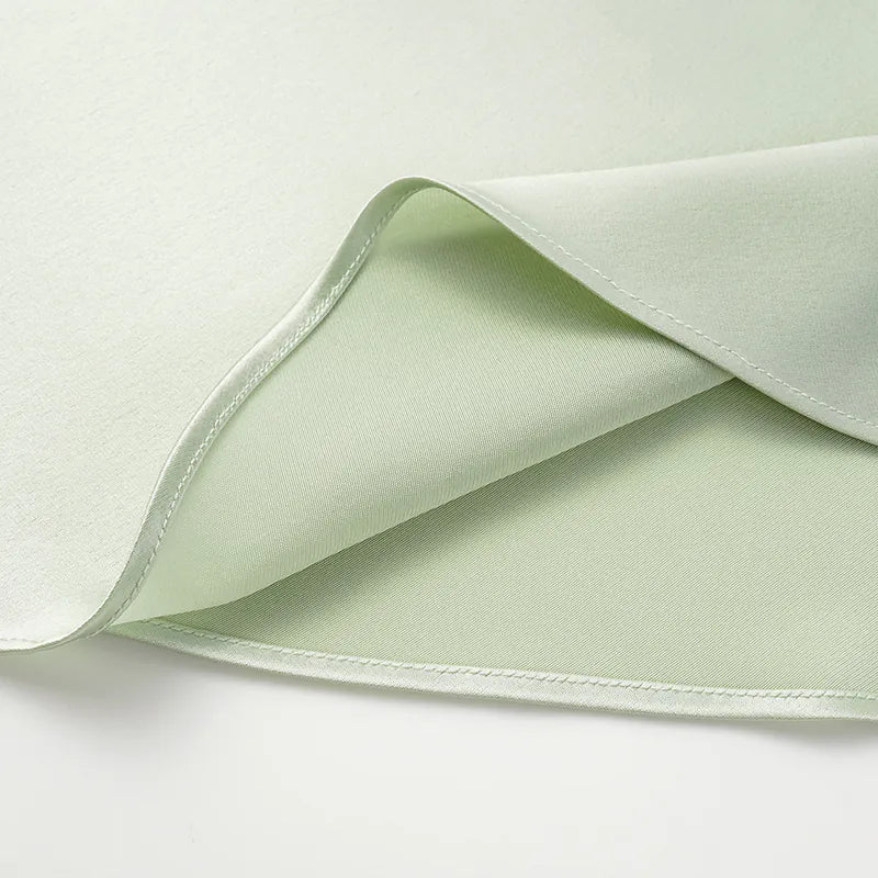 "Summer Diary" 醋酸盪領細肩帶背心—氣泡綠