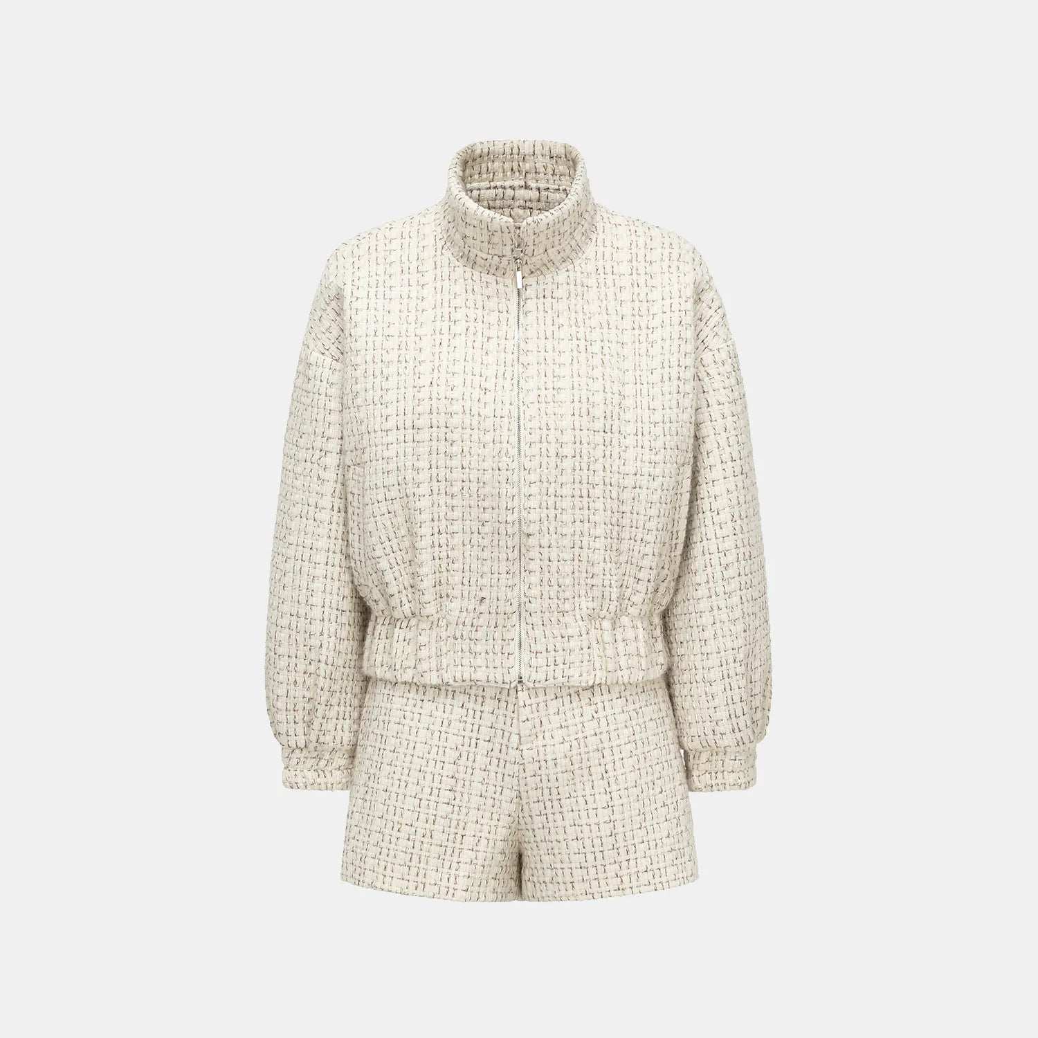 “午後洛杉磯” 花呢棒球外套—米白