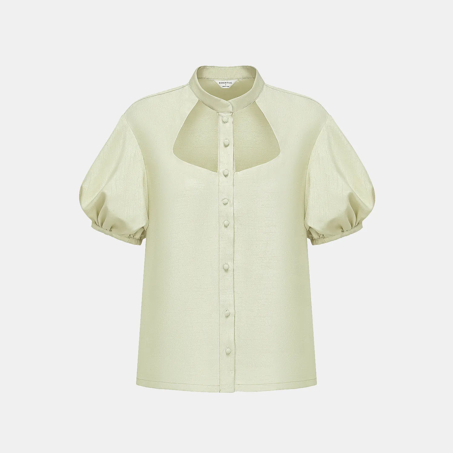 “Sloane Ave glam.” 鏤空設計襯衫— 氣泡綠 (霧面/緞面)