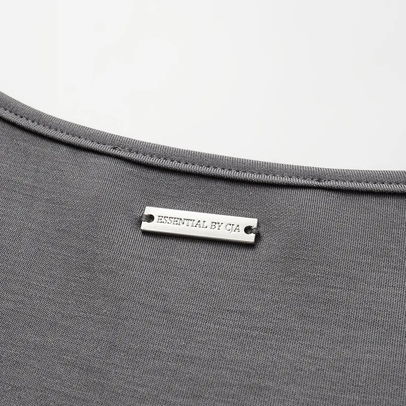 "Exquisite Daily" Ultra Soft Modal Vest/Straight Leg Pants Set - Gray 