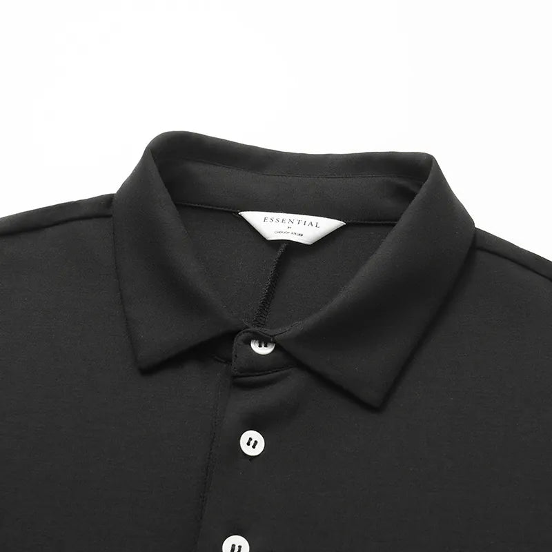 【男士系列】 “精緻日常” 超柔莫代爾POLO衫— 黑