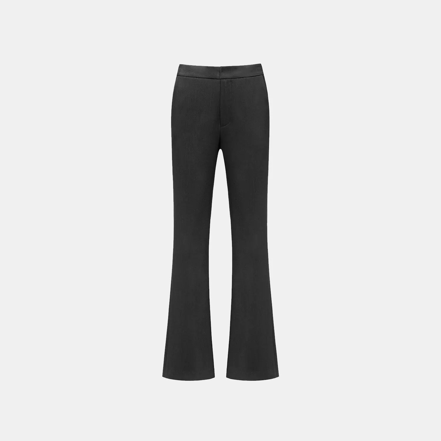 "Autumn Diary" Korean super stretch drape texture fabric beautiful leg filter flared pants - black 