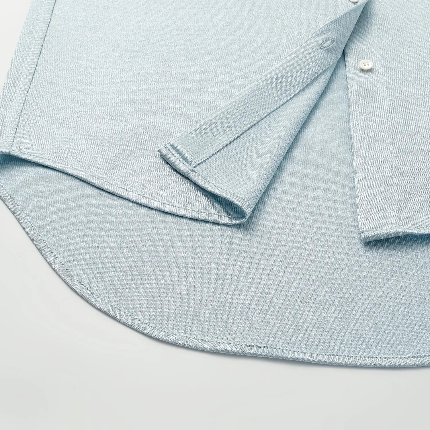 “Easy Go Chic” 醋酸針織面料Oversized 襯衫 — 淺藍