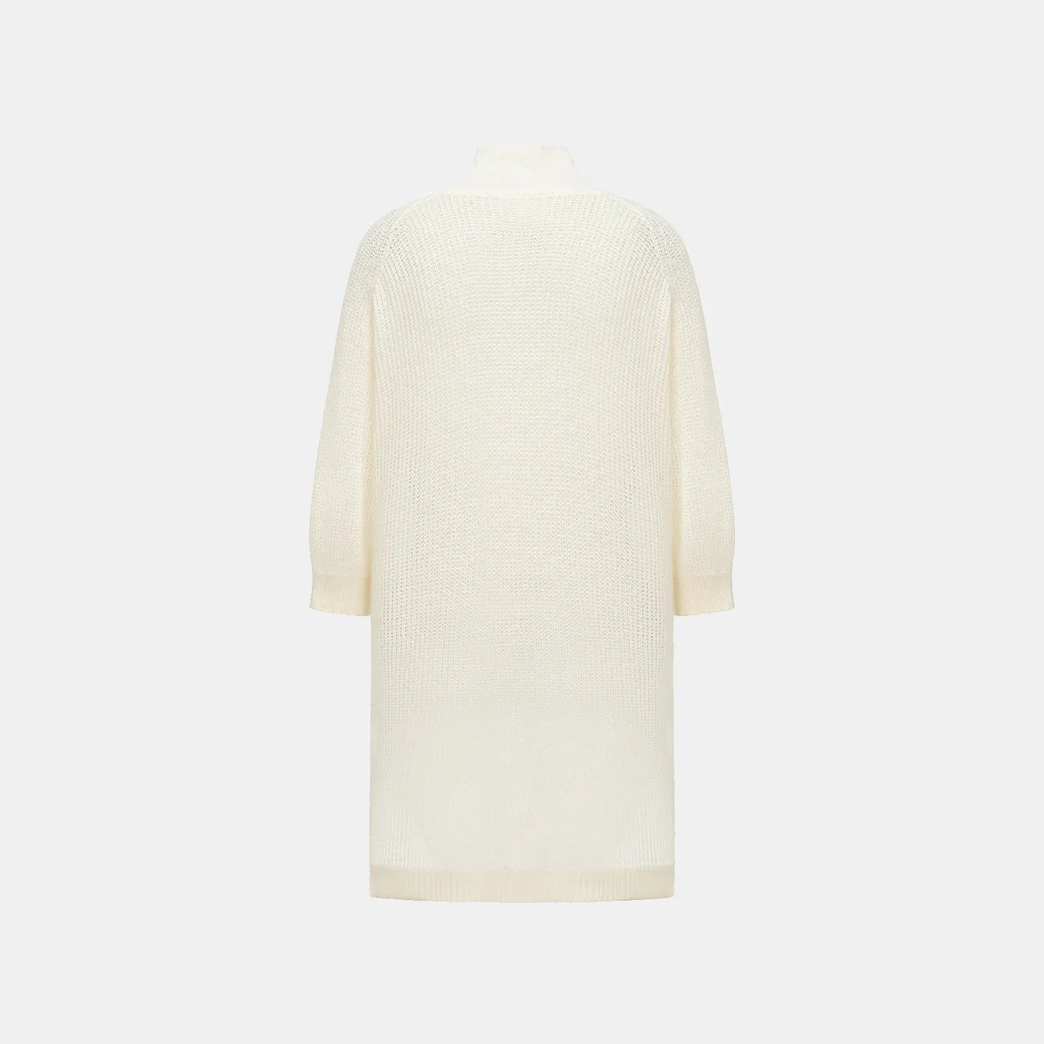 “Autumn Diary”真絲喀什米爾中高領長版上衣—Milk