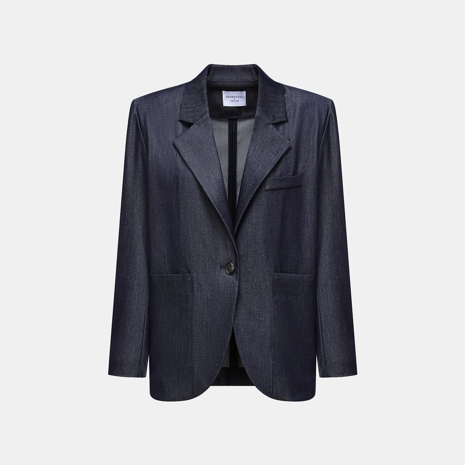 "Speak Sleek." 義大利肌理面料oversized西裝外套—Denim