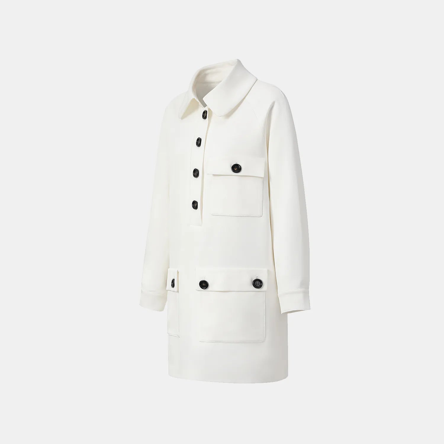 “Easy-go Chic” 重磅醋酸休閑款洋裝—白