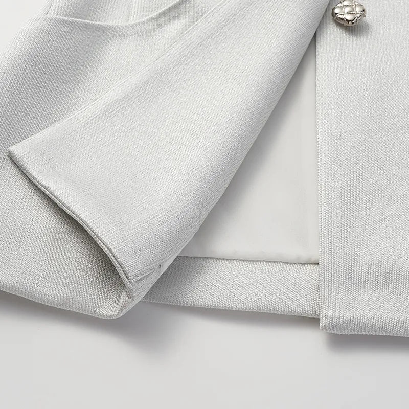 “Easy Go Chic” 醋酸針織面料馬甲背心 — 銀白