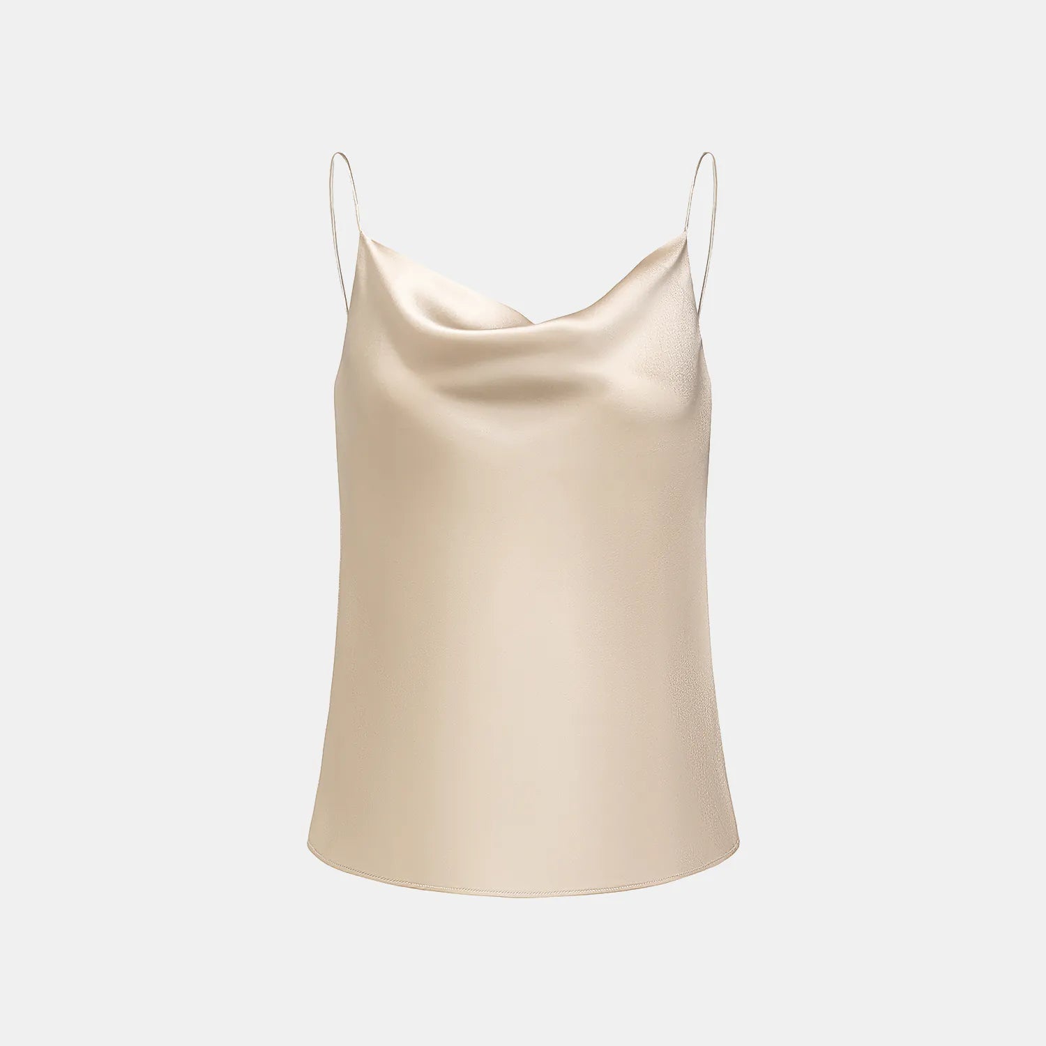 "Summer Diary" 醋酸盪領細肩帶背心—啞金