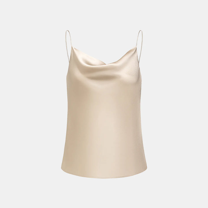 "Summer Diary" 醋酸盪領細肩帶背心—啞金