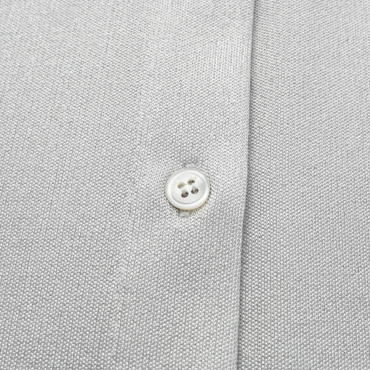 “Easy Go Chic” 醋酸針織面料Oversized 襯衫 — 銀白