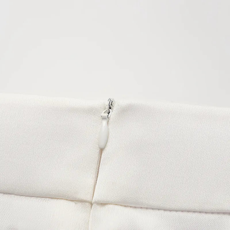 ”The Atelier.” 高級訂製軟馬甲工藝高腰九分褲—白