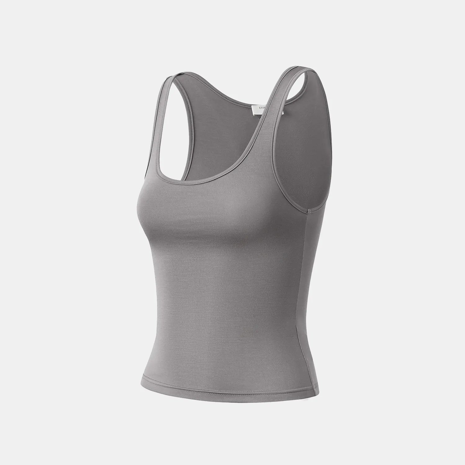 "Exquisite Daily" Ultra Soft Modal Vest/Straight Leg Pants Set - Gray 