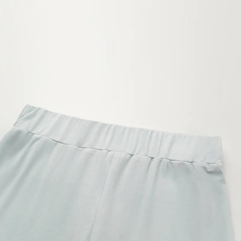 “精緻日常” 超柔莫代爾背心/直腿褲套裝— 天空藍