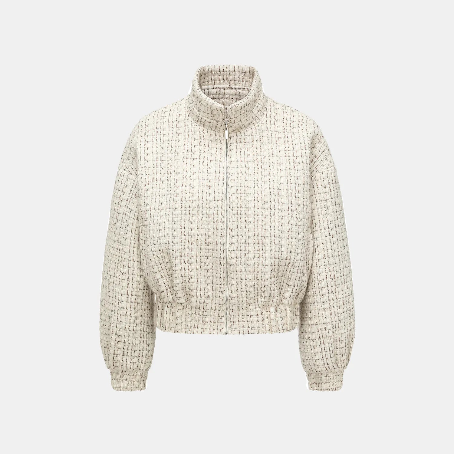 “午後洛杉磯” 花呢棒球外套—米白