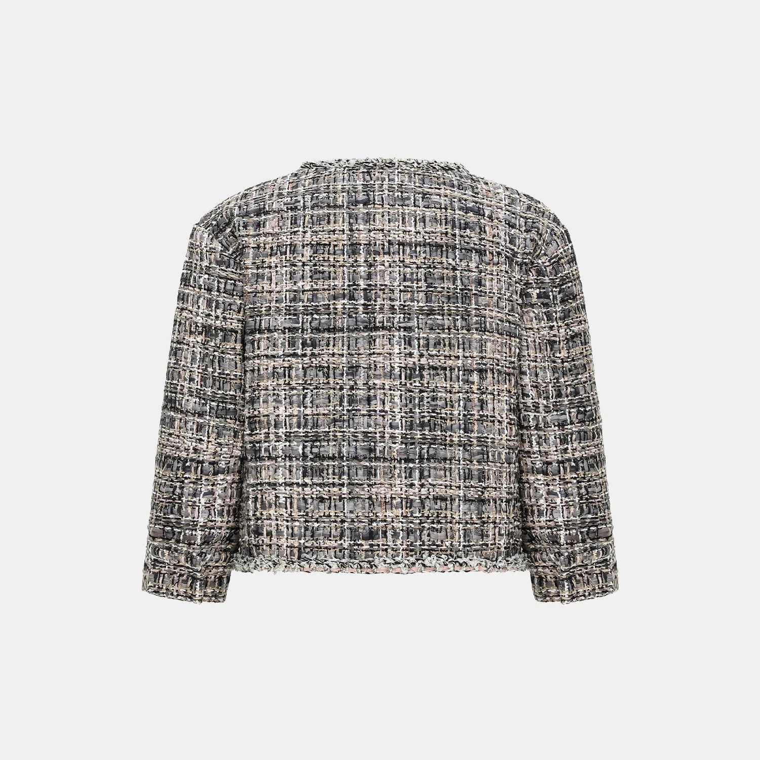 “Knightsbridge citywalk.” Tweed jacket—grey 