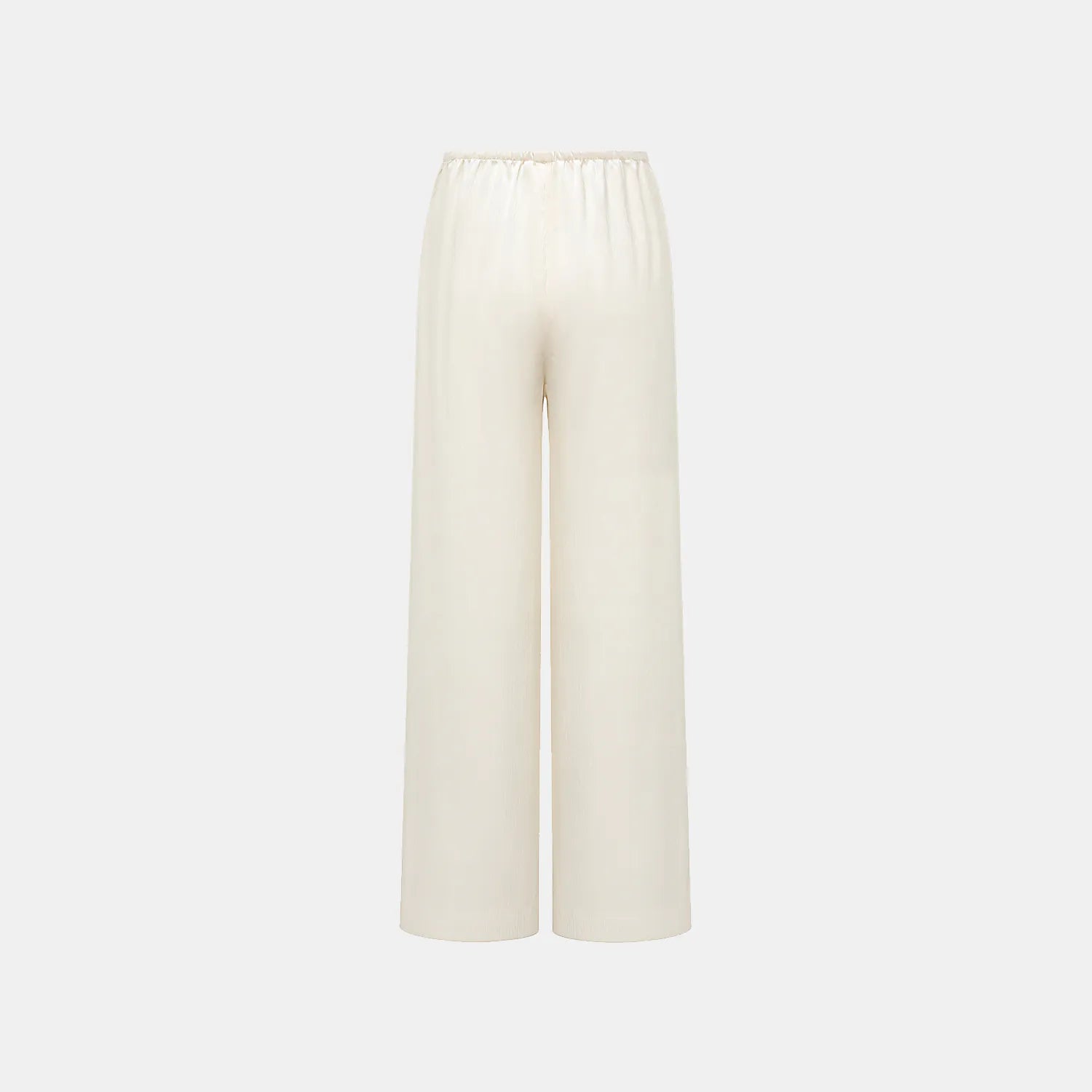 "Easy Go Chic" Korean Pleated Fabric Straight Leg Pants — Original White 