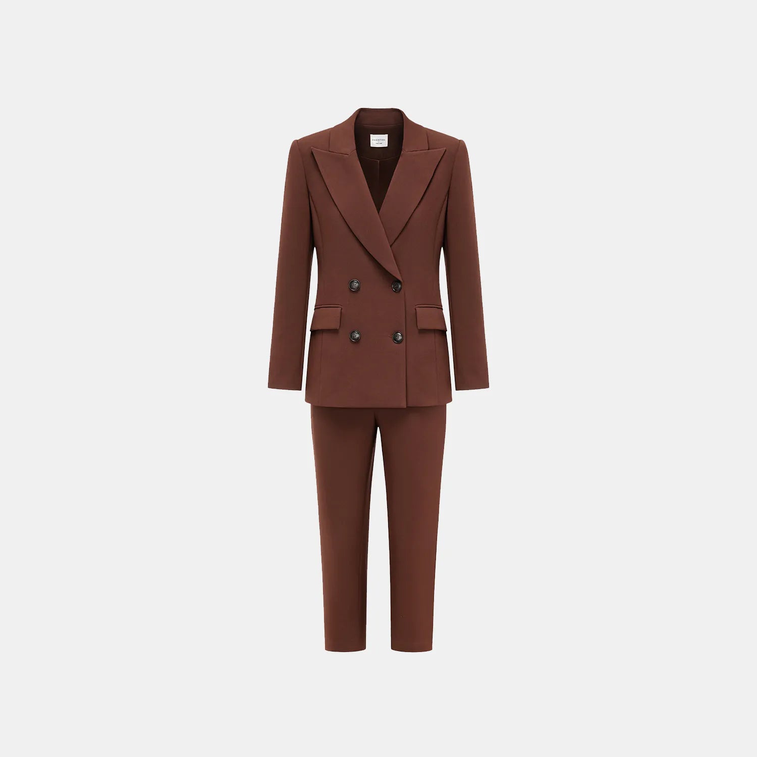 "Westminster Weekdays" 奢華麻理醋酸雙排扣西裝外套—Cognac