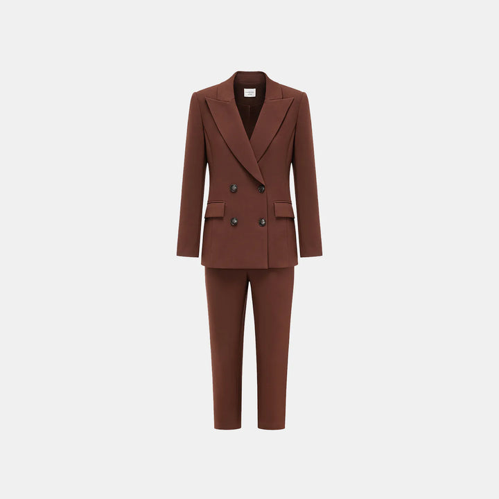 "Westminster Weekdays" Luxe Hemp Acetate Cropped Pants - Cognac 