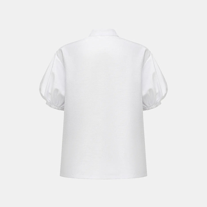 “Sloane Ave glam.” 鏤空設計襯衫— 白 (霧面/緞面)