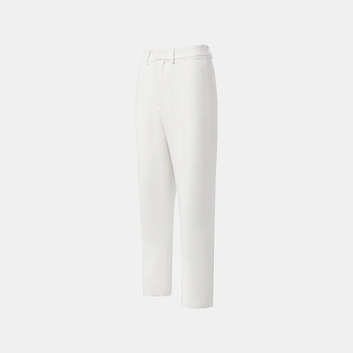 “Speak Sleek.” Anti-wrinkle Acetate Cropped Pants—White 