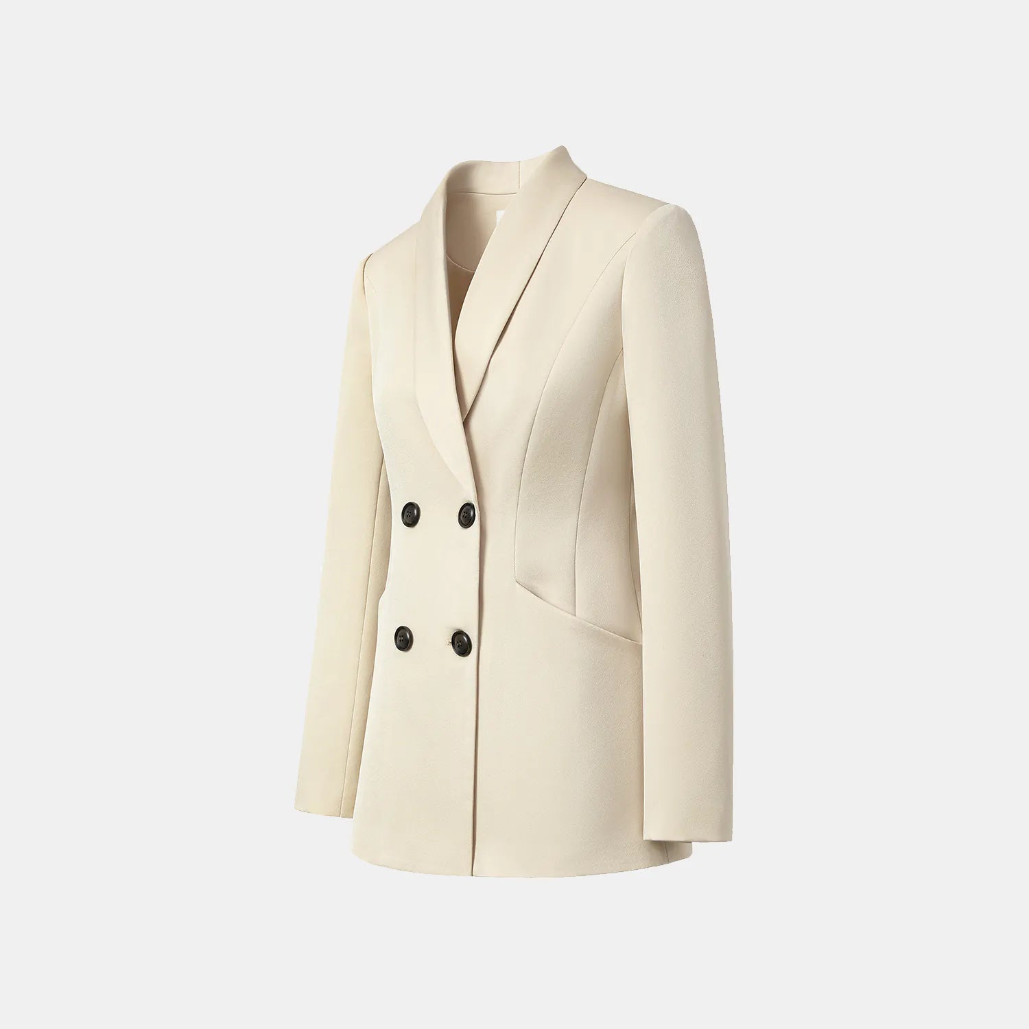 "Speak Sleek."  醋酸雙排扣西裝外套—Champagne