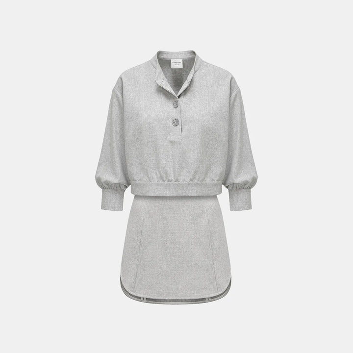 “Essential Golf Collection” 科技面料休閒七分袖上衣— 灰