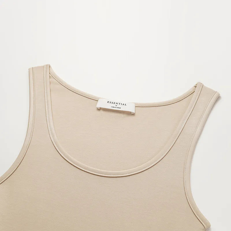 “精緻日常” 超柔莫代爾背心/直腿褲套裝— 裸