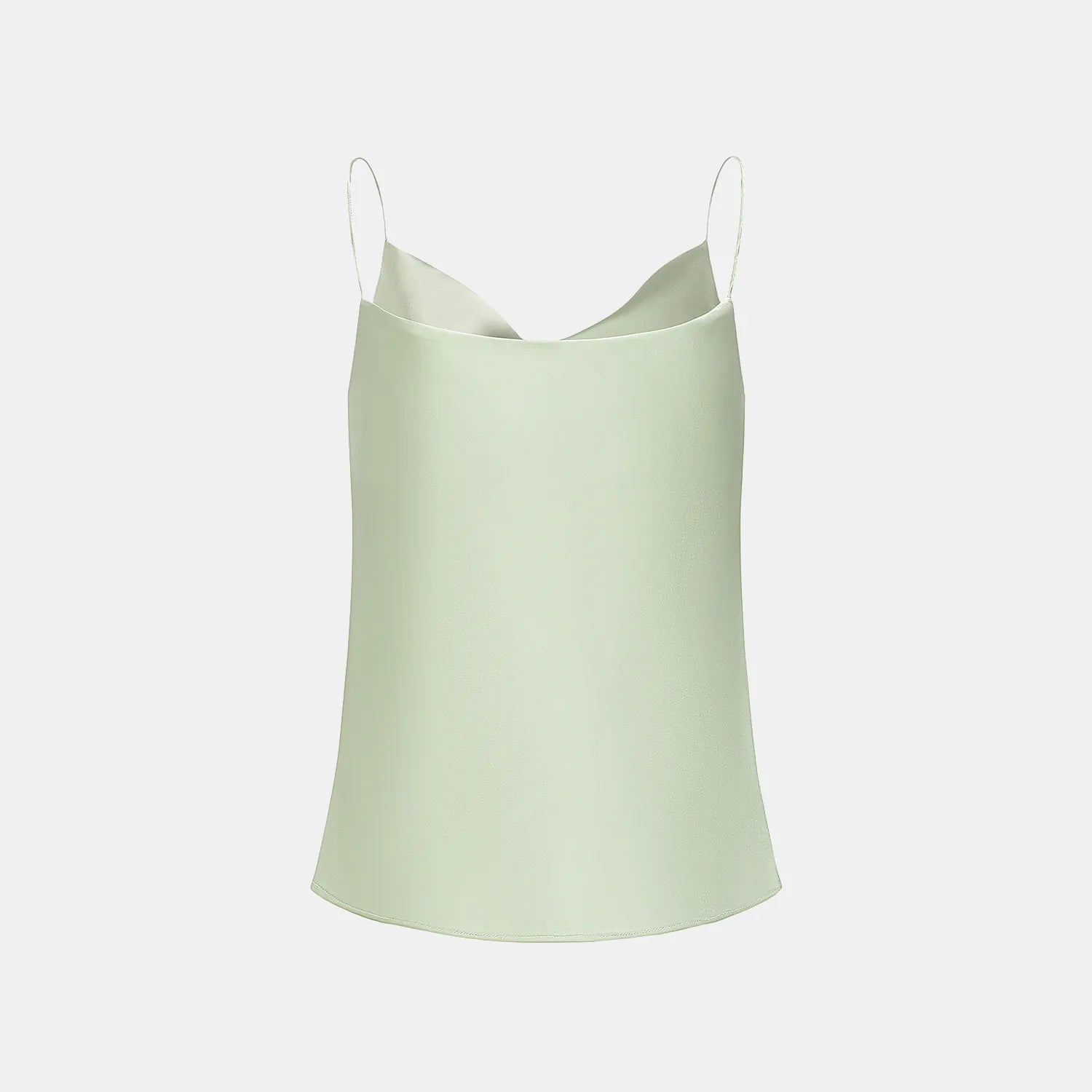 "Summer Diary" 醋酸盪領細肩帶背心—氣泡綠