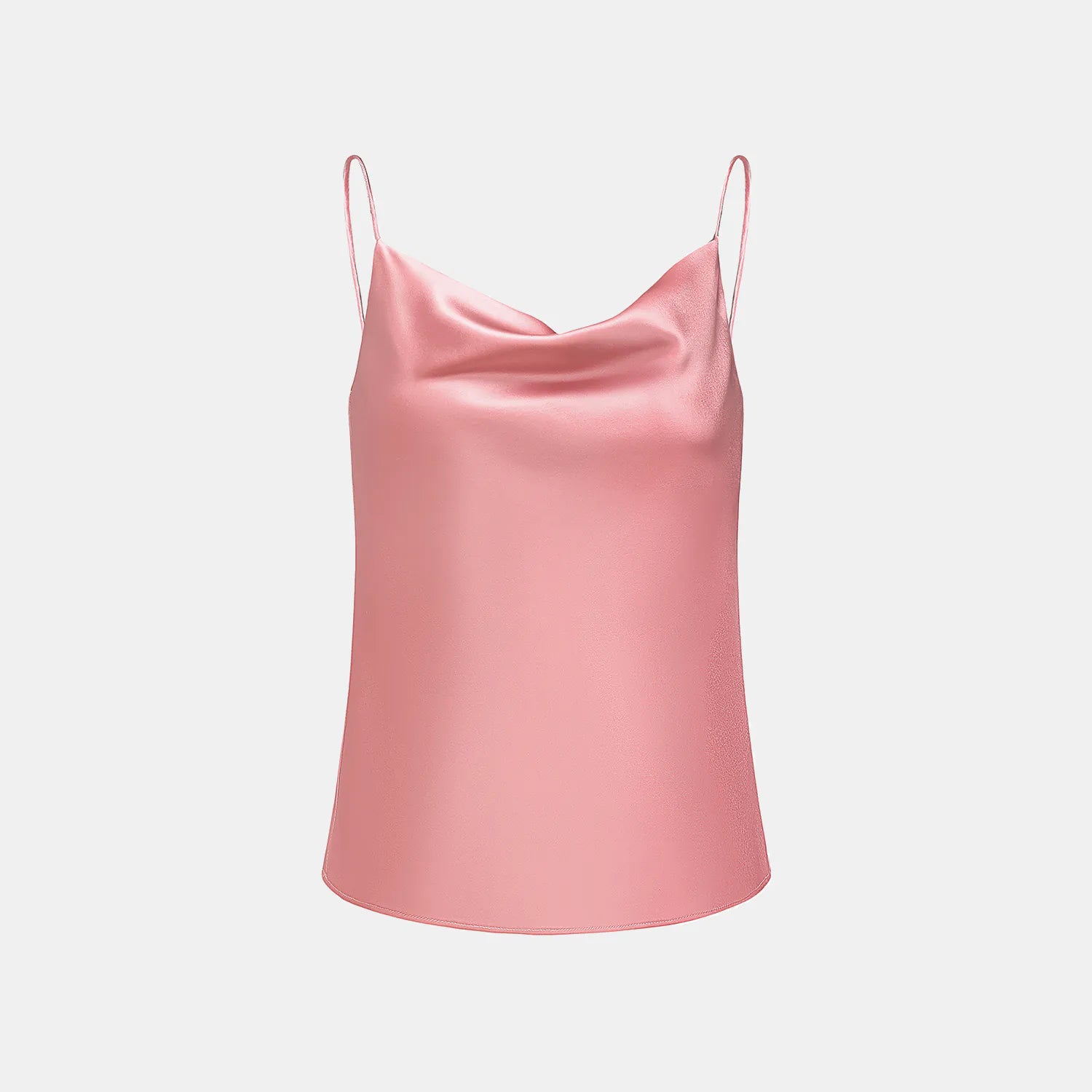 "Summer Diary" 醋酸盪領細肩帶背心—玫瑰粉