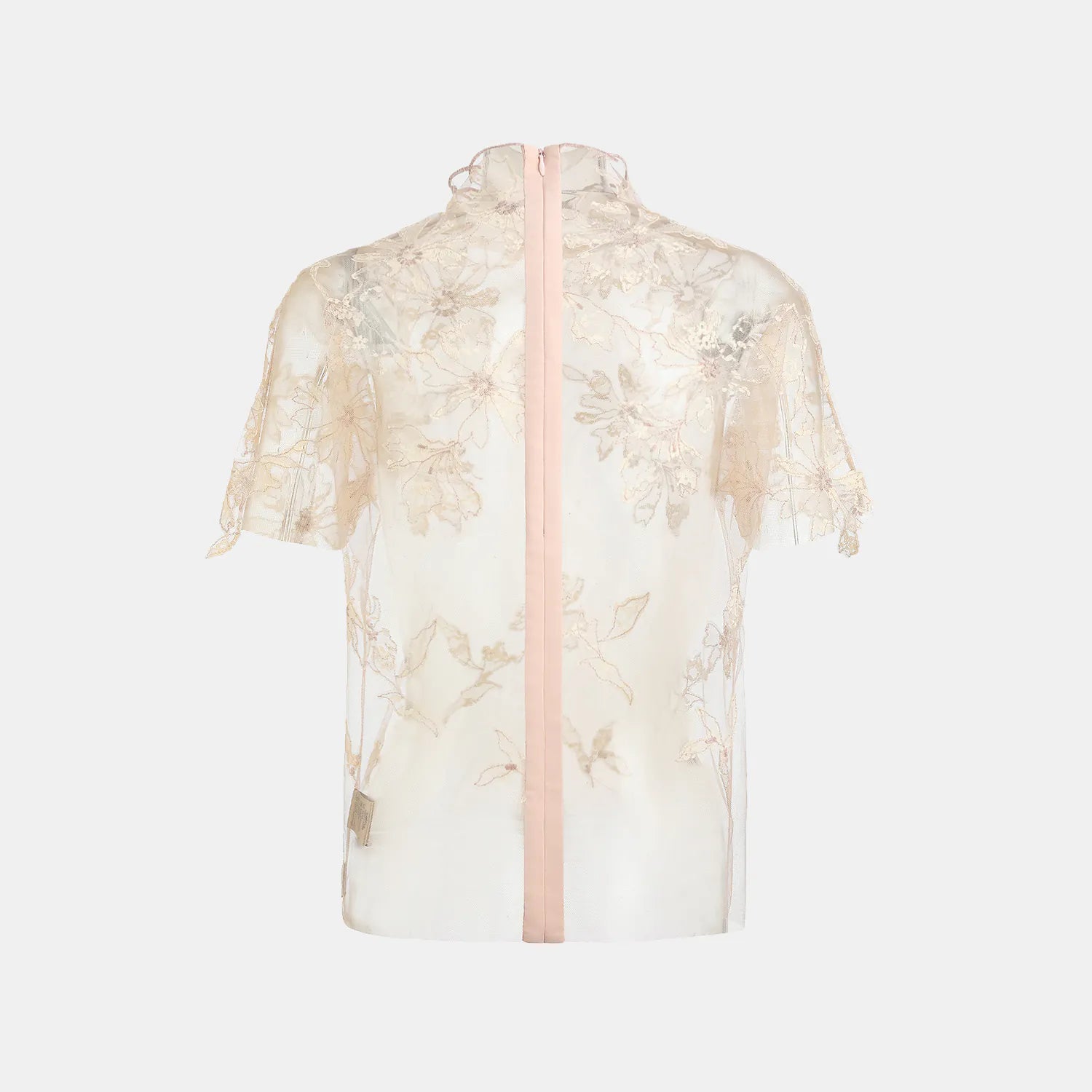 “Quiet Mastery”  法國頂級手工畫藝蕾絲上衣—Blush & Bloom