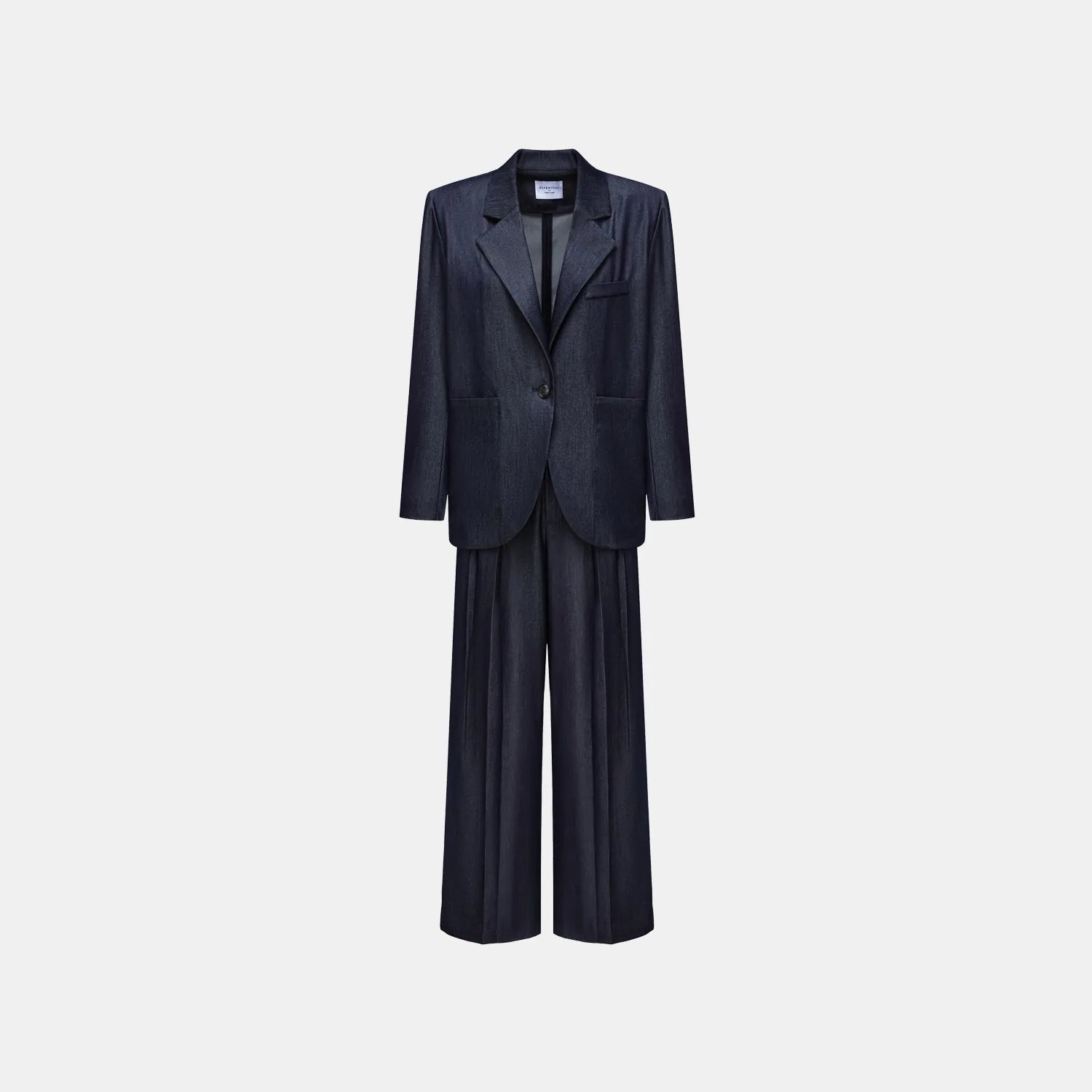 "Speak Sleek." 義大利肌理面料oversized西裝外套—Denim