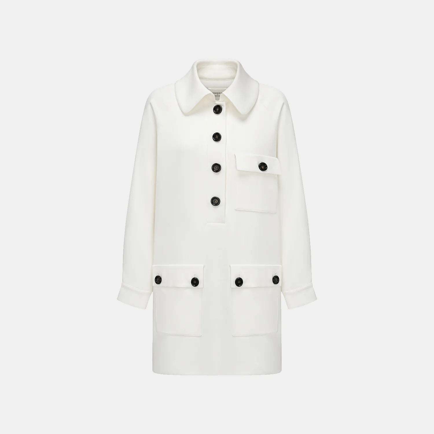 “Easy-go Chic” 重磅醋酸休閑款洋裝—白