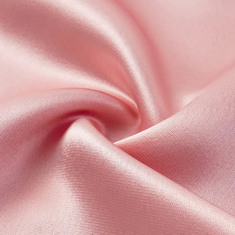 "Summer Diary" 醋酸盪領細肩帶背心—粉