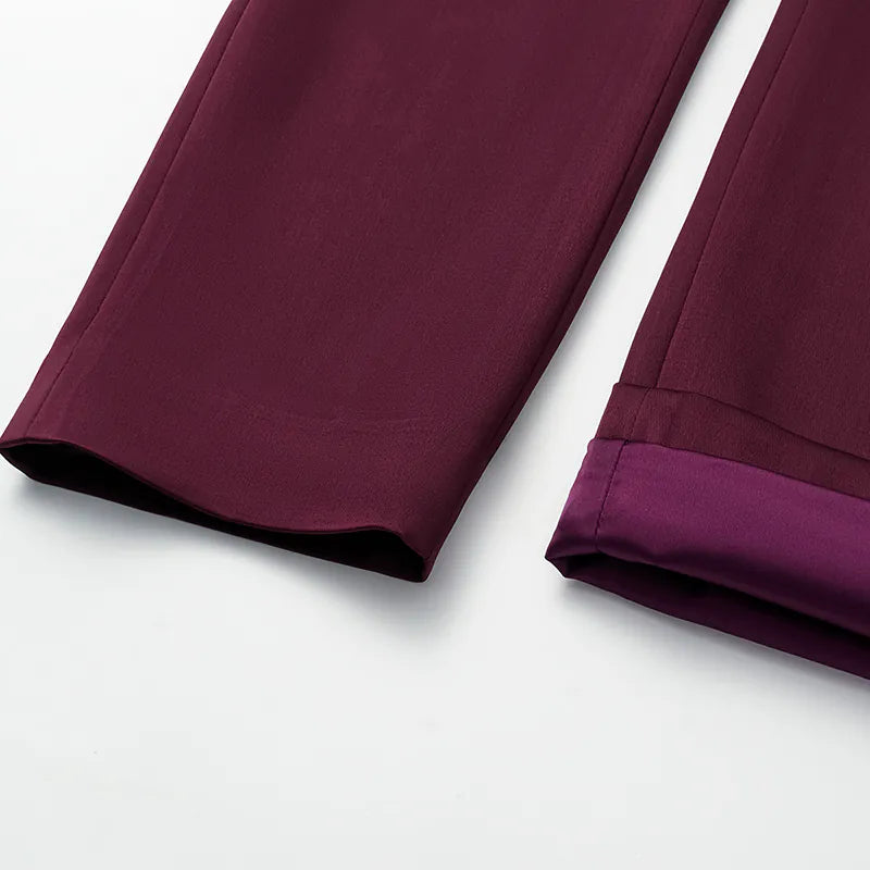 ”The Atelier.” 高級訂製軟馬甲工藝高腰九分褲—紫