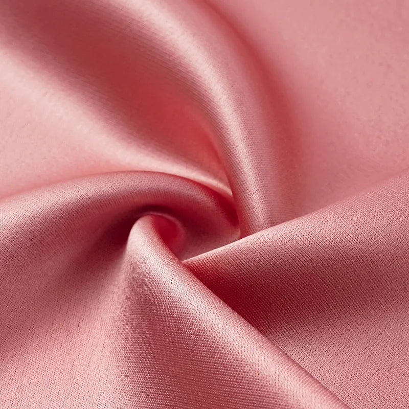 "Summer Diary" 醋酸盪領細肩帶背心—玫瑰粉