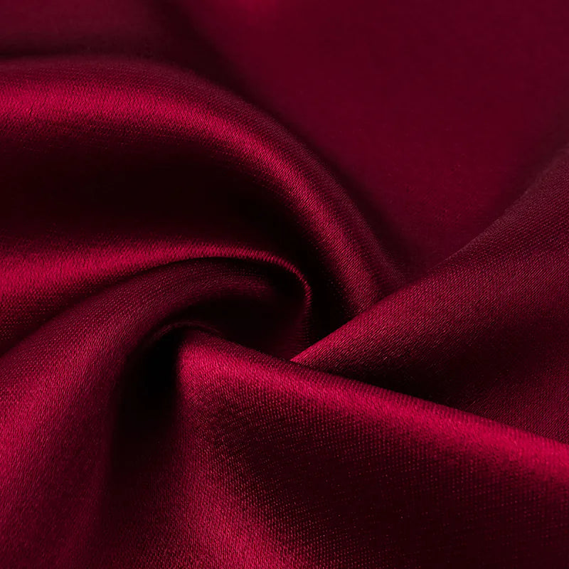 "Summer Diary" 醋酸盪領細肩帶背心—玫瑰紅