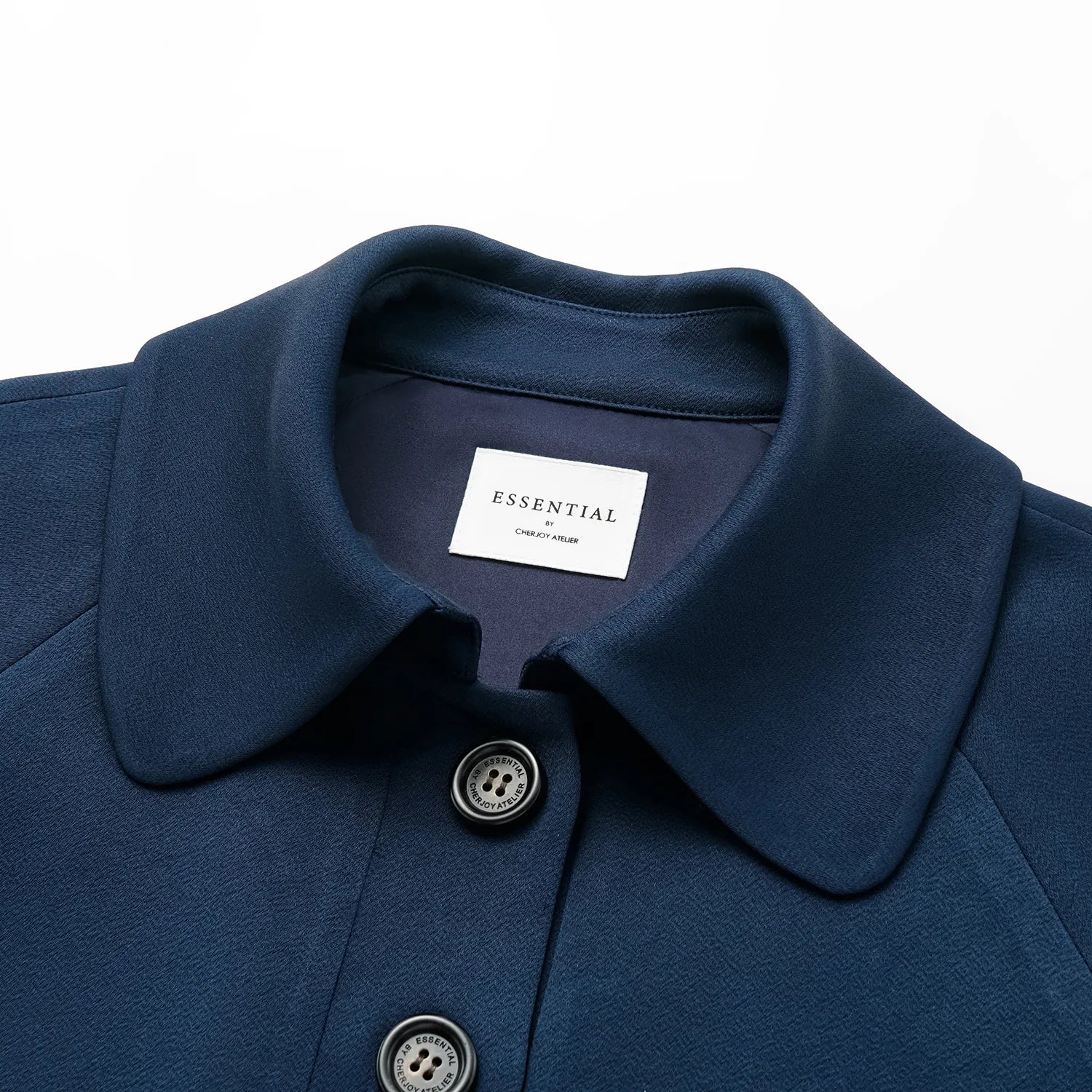 “Easy-go Chic” 重磅醋酸休閑款上衣—藍