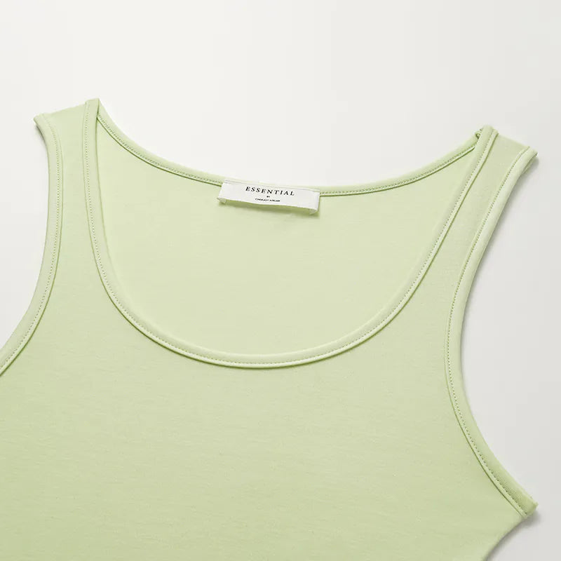 “精緻日常” 超柔莫代爾背心/直腿褲套裝— 薄荷綠