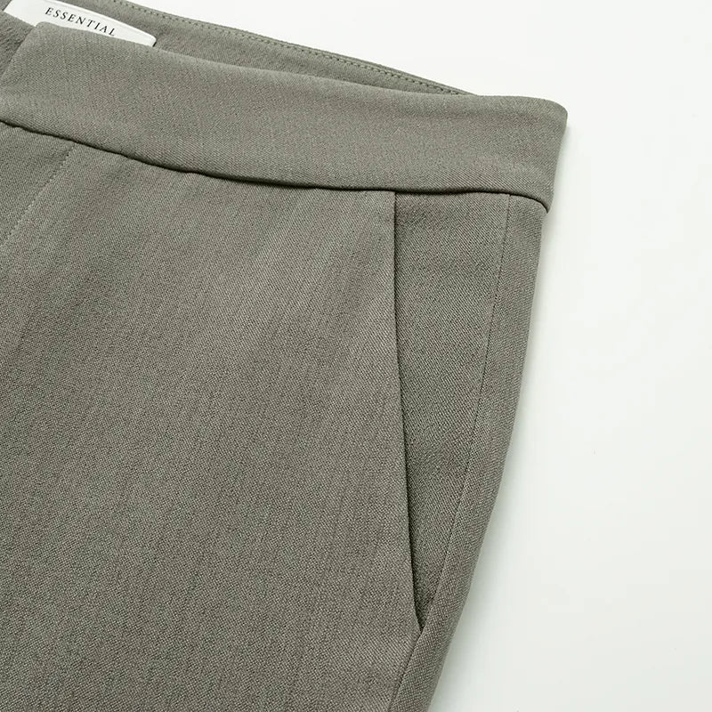 “Autumn Diary ” 韓國超彈力垂墜肌理面料美腿濾鏡喇叭褲—灰色