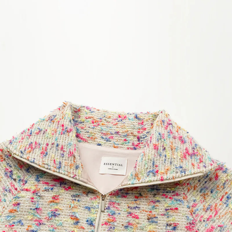 “Tokyo Hours” 花呢休閒大翻領上衣—白多彩