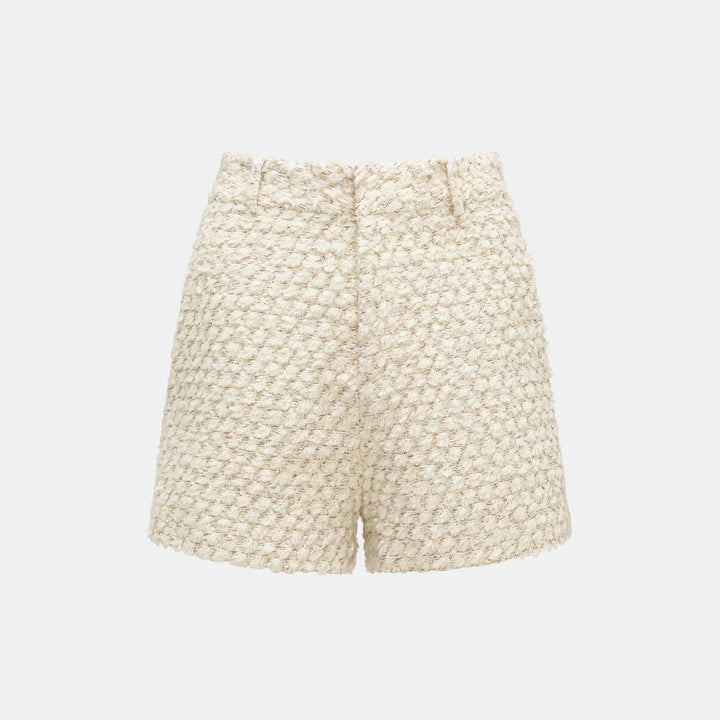"Tokyo Hours" Tweed Shorts - Cloud White 