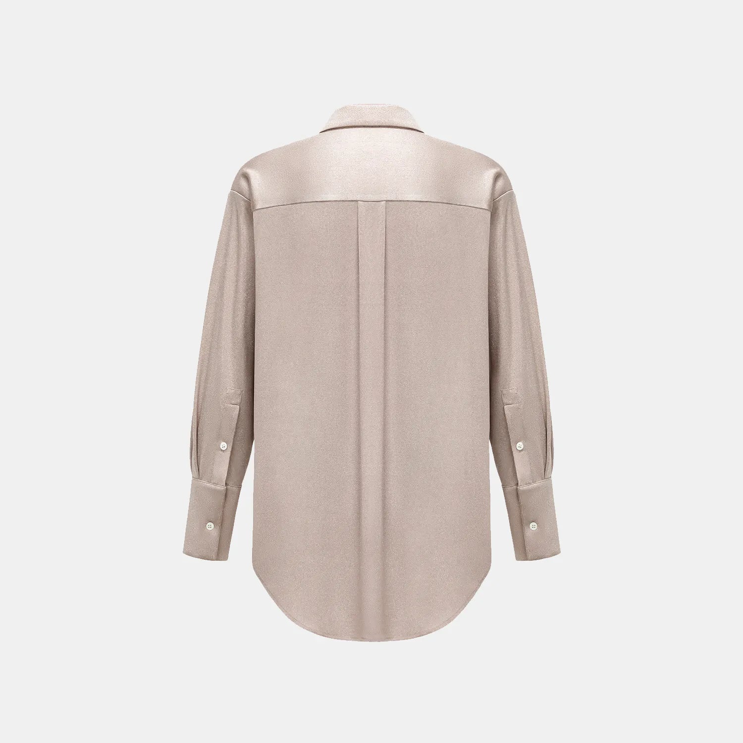 “Easy Go Chic” 醋酸針織面料Oversized 襯衫 — 咖啡