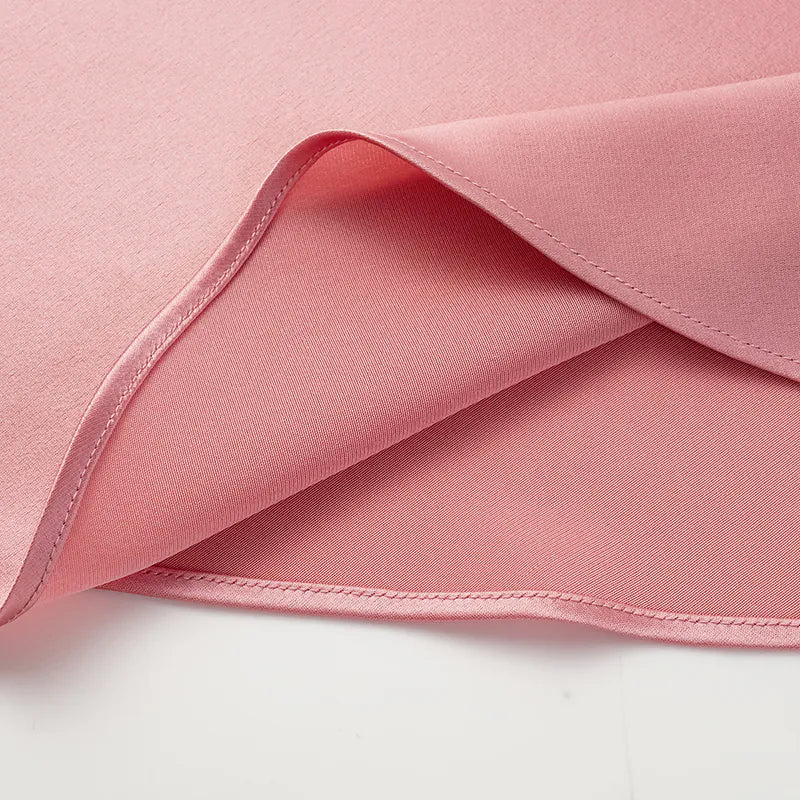 "Summer Diary" 醋酸盪領細肩帶背心—玫瑰粉