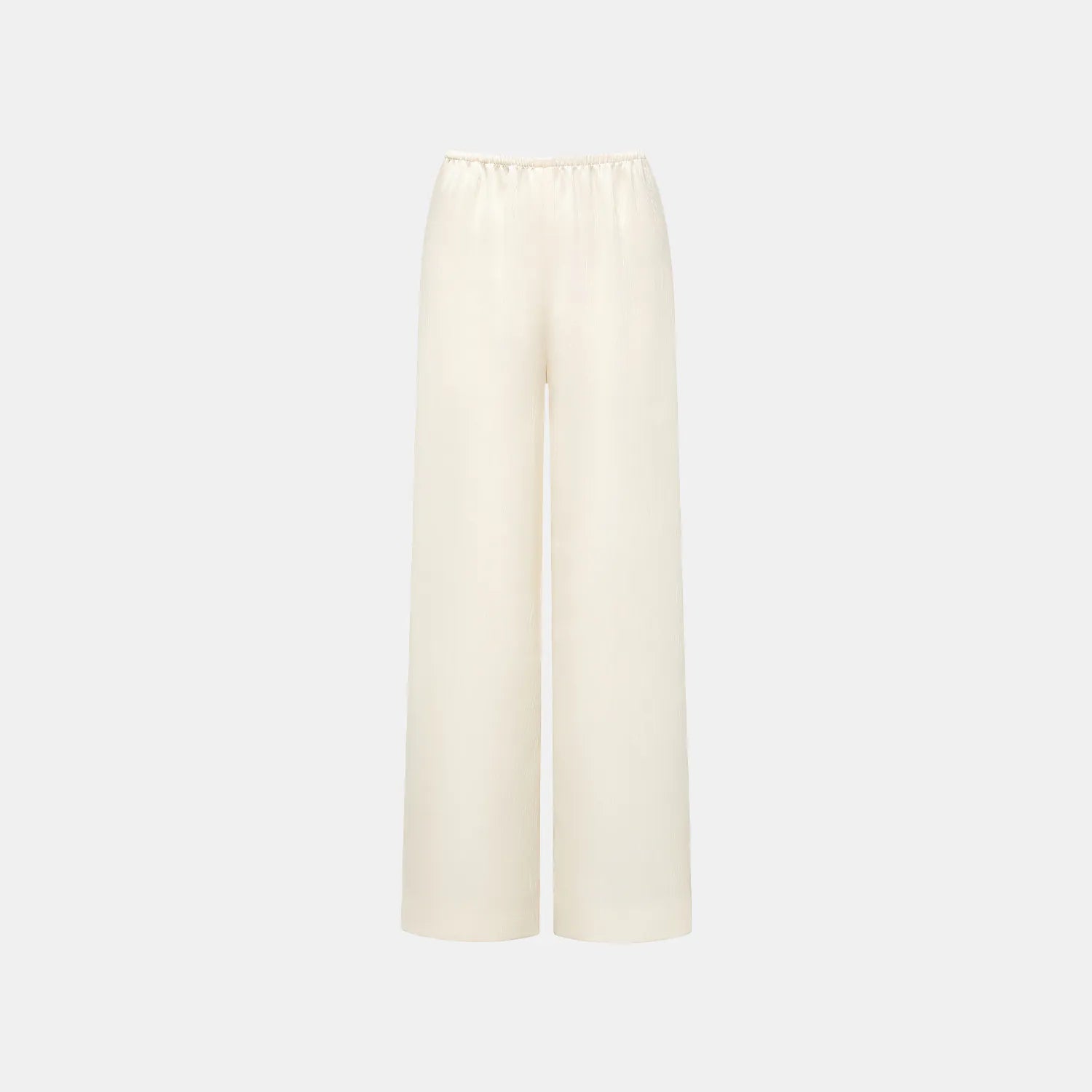 "Easy Go Chic" Korean Pleated Fabric Straight Leg Pants — Original White 