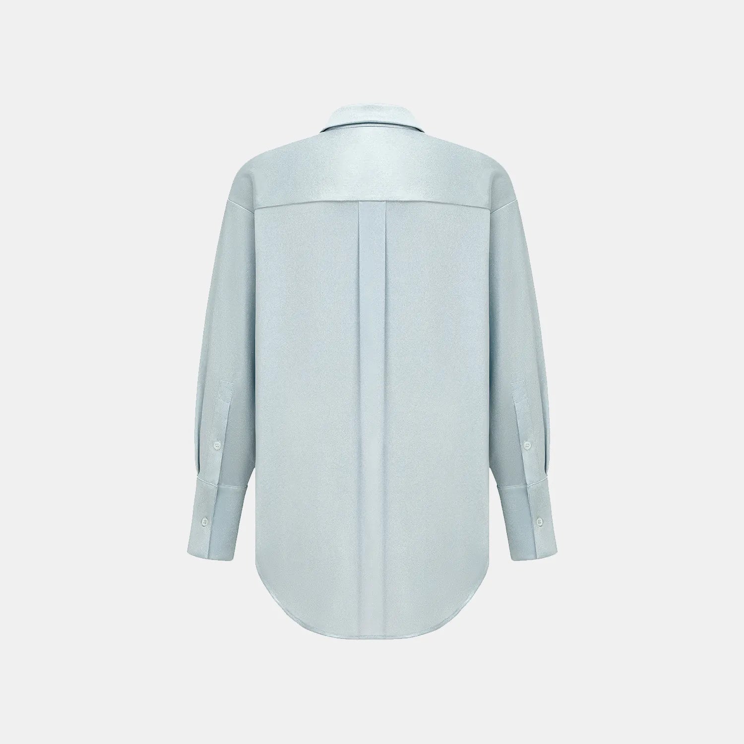 “Easy Go Chic” 醋酸針織面料Oversized 襯衫 — 淺藍