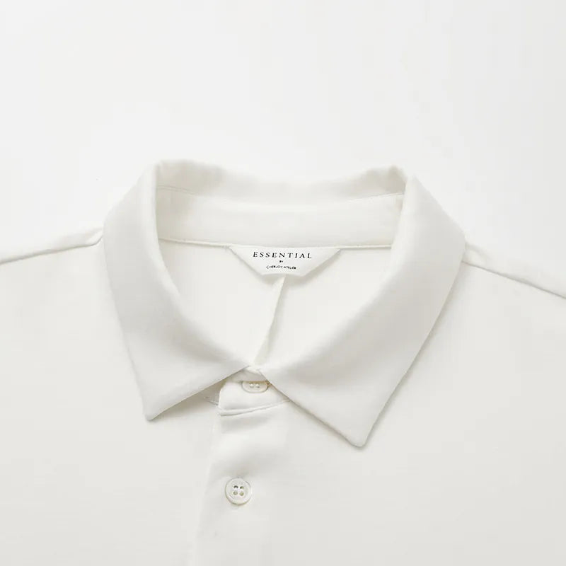 【男士系列】 “精緻日常” 超柔莫代爾POLO衫— 白
