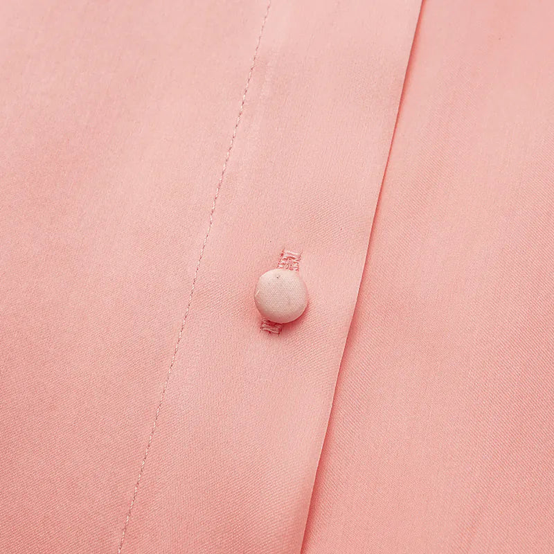 "慵倚春意" 真絲歐根緞立體剪裁國風罩衫— 落日熔金粉