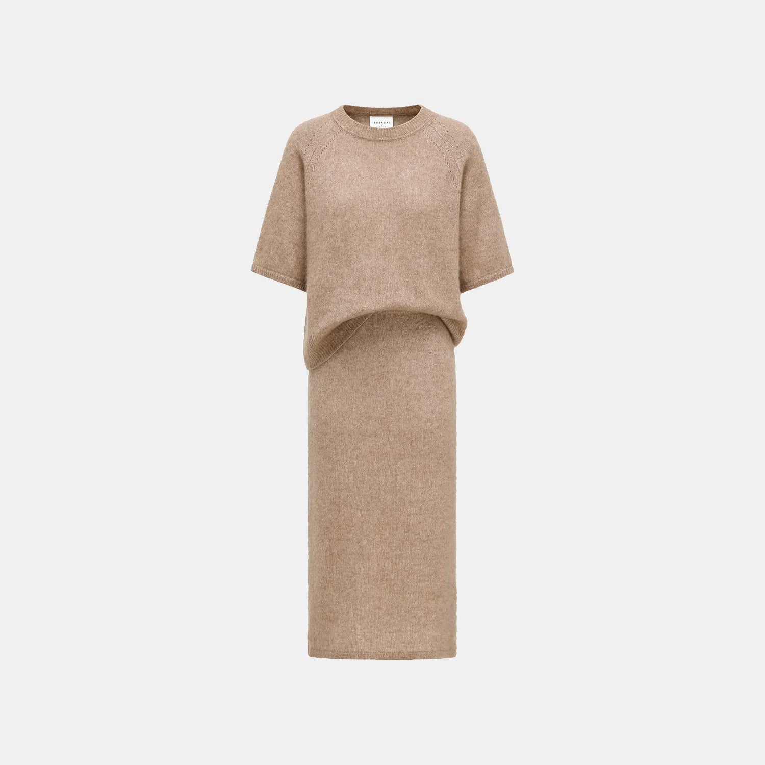 Autumn Diary Silk Cashmere 3/4 Sleeve Top—Earl Grey 